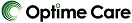The Optime Care logo features a green abstract C-shape and black text.