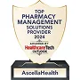 Gold award trophy for Top Pharmacy Management Solutions Provider 2024, awarded to AscellaHealth.